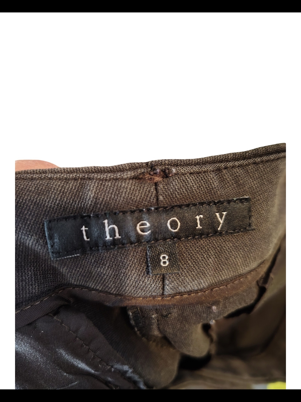 Theory Blackish Brown Straight-Leg Dress Pants - Picture 4 of 4